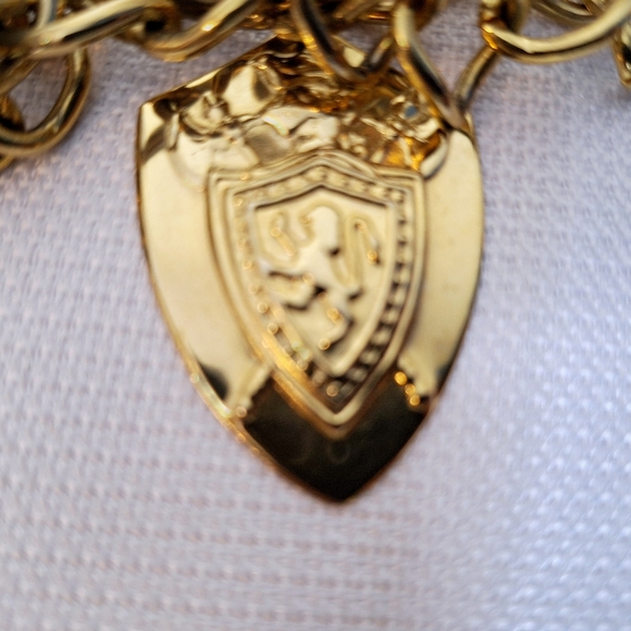 Vtg. Gold finish charm chain belt. - Picture 5 of 7